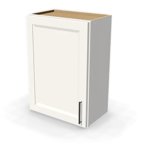 W2130 cabinet in Bevel White, angle view