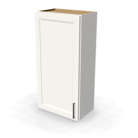 W2142 cabinet in Bevel White, angle view