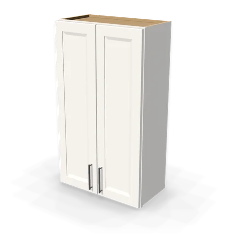 W2442 cabinet in Bevel White, angle view