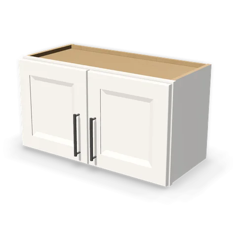 W2715 cabinet in Bevel White, angle view