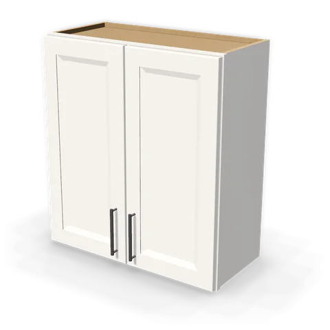 W2730 cabinet in Bevel White, angle view