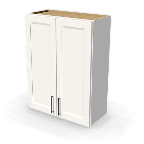 W2736 cabinet in Bevel White, angle view