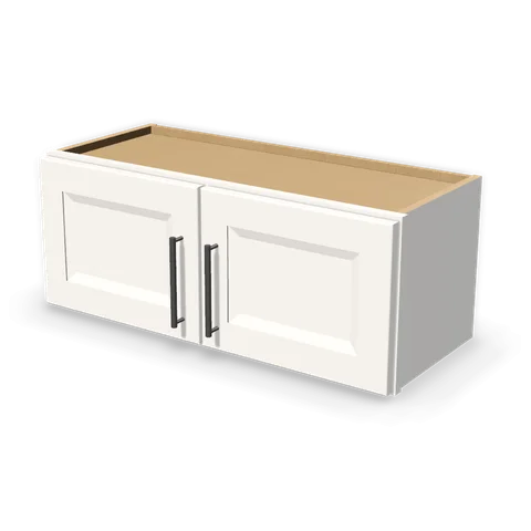 W3012 cabinet in Bevel White, angle view
