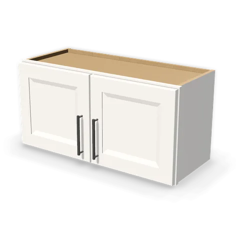 W3015 cabinet in Bevel White, angle view