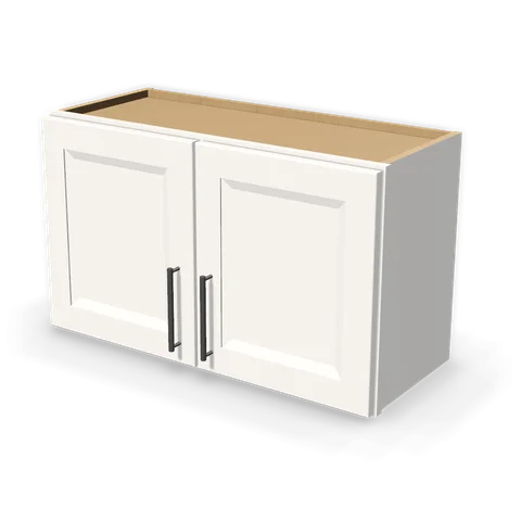 W3018 cabinet in Bevel White, angle view