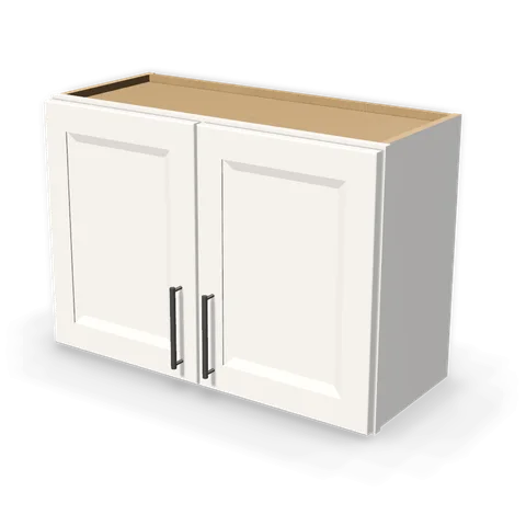 W3021 cabinet in Bevel White, angle view