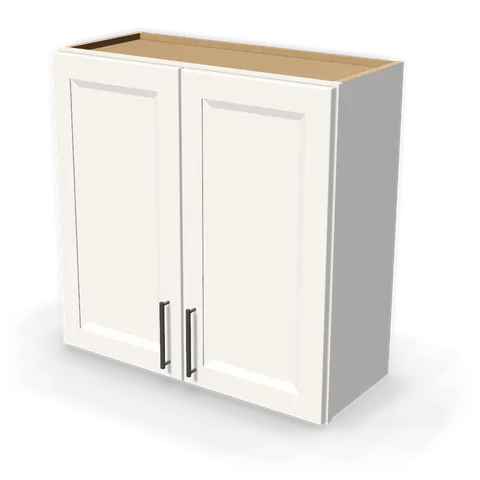 W3030 cabinet in Bevel White, angle view