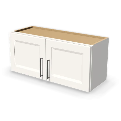 W3315 cabinet in Bevel White, angle view