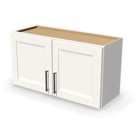 W3318 cabinet in Bevel White, angle view