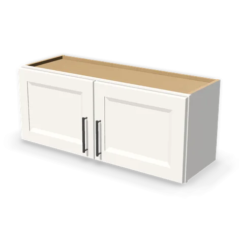 W3615 cabinet in Bevel White, angle view