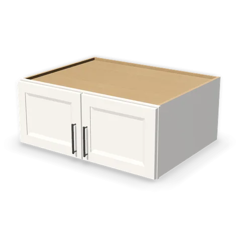W361527 cabinet in Bevel White, angle view