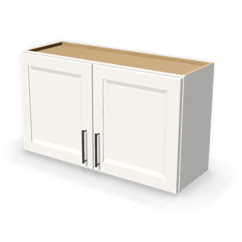 W3621 cabinet in Bevel White, angle view
