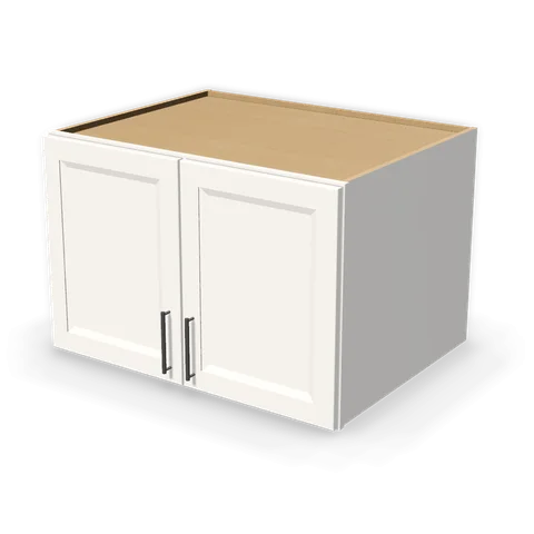 W362427 cabinet in Bevel White, angle view