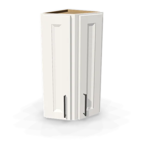WAE1230 cabinet in Bevel White, angle view