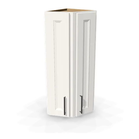 WAE1236 cabinet in Bevel White, angle view