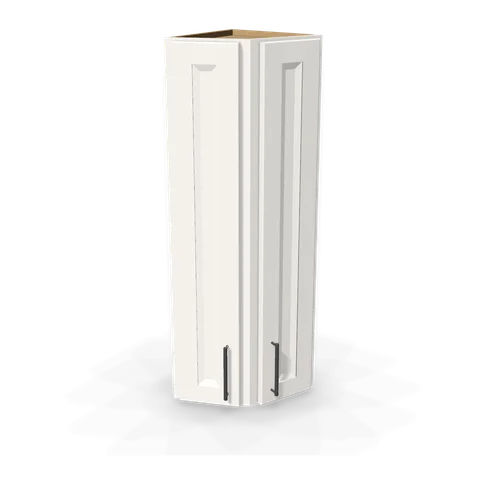 WAE1242 cabinet in Bevel White, angle view