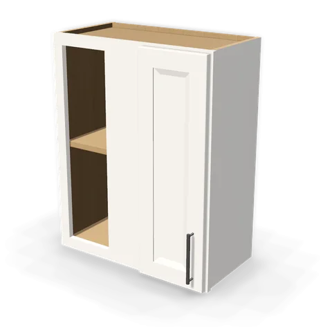 WBC2430 cabinet in Bevel White, angle view