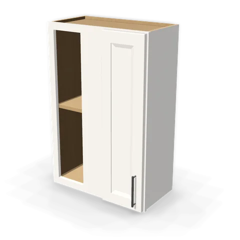 WBC2436 cabinet in Bevel White, angle view