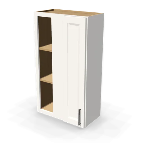 WBC2442 cabinet in Bevel White, angle view