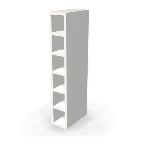 WC0636 cabinet in Bevel White, angle view