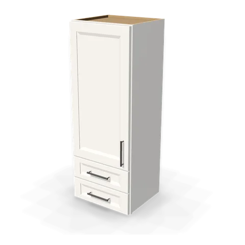 WD1848 cabinet in Bevel White, angle view