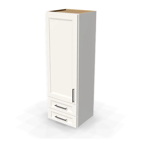WD1854 cabinet in Bevel White, angle view