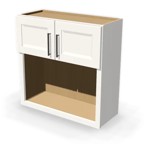 WM3030 cabinet in Bevel White, angle view