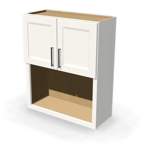 WM3036 cabinet in Bevel White, angle view