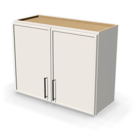 W3024 cabinet in Micro Shaker Off White, angle view