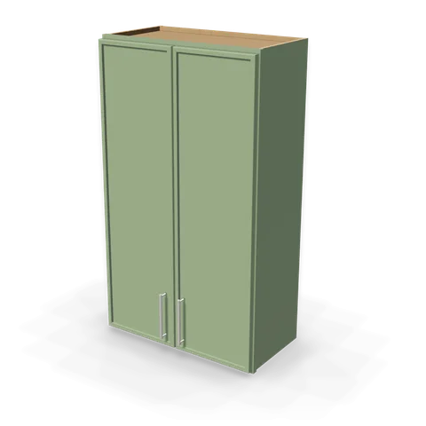 W2442 cabinet in Micro Shaker Sage Green, angle view