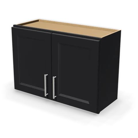 W3021 cabinet in Bevel Black, angle view