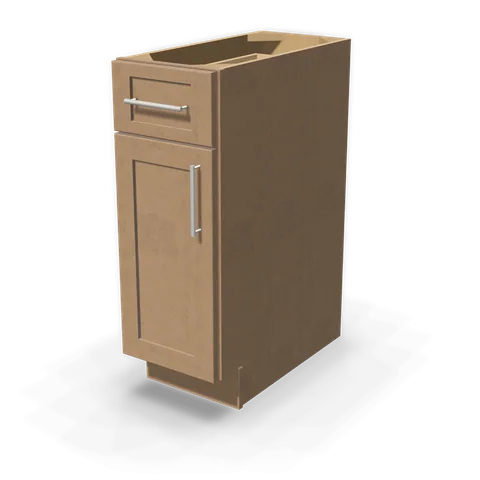 B12 cabinet in Shaker Driftwood, angle view