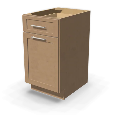B18TR cabinet in Shaker Driftwood, angle view