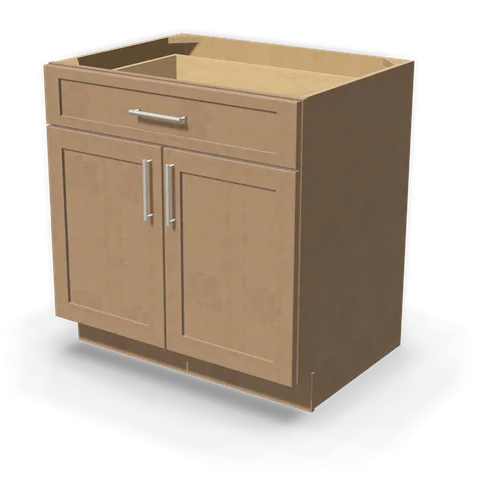 B33 cabinet in Shaker Driftwood, angle view