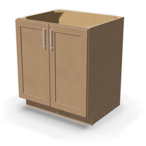 BF3024 cabinet in Shaker Driftwood, angle view