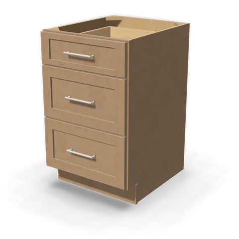 DB21 cabinet in Shaker Driftwood, angle view