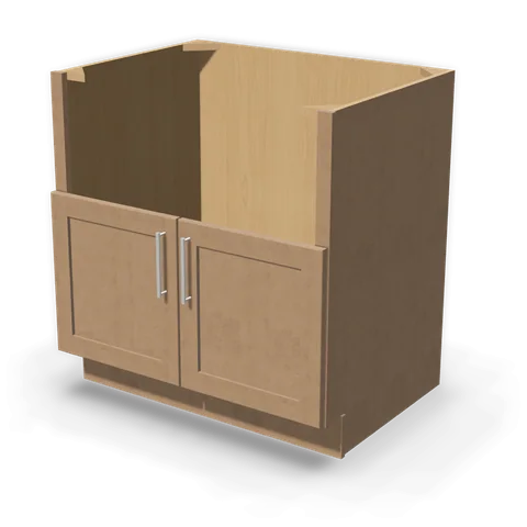 FS33 cabinet in Shaker Driftwood, angle view