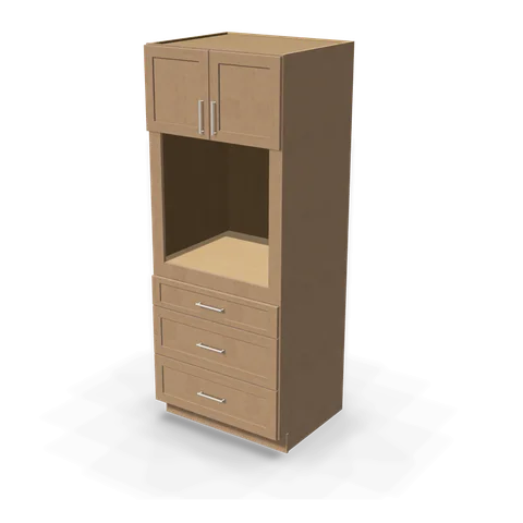 OC338427 cabinet in Shaker Driftwood, angle view