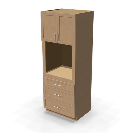OC339027 cabinet in Shaker Driftwood, angle view