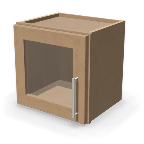 PGDW1515 cabinet in Shaker Driftwood, angle view