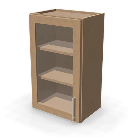 PGDW1830 cabinet in Shaker Driftwood, angle view