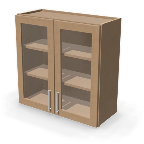 PGDW3030 cabinet in Shaker Driftwood, angle view