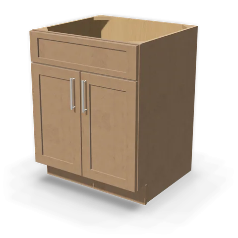 SB27 cabinet in Shaker Driftwood, angle view