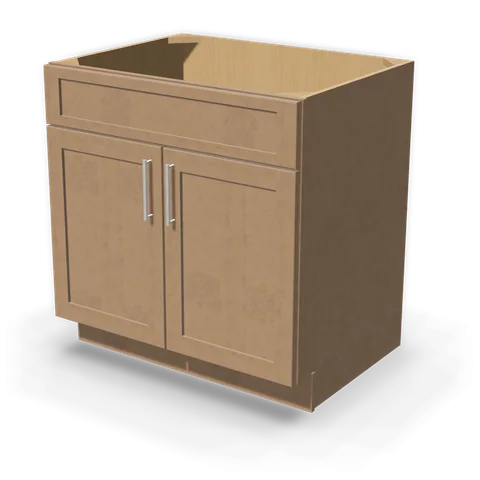 SB33 cabinet in Shaker Driftwood, angle view