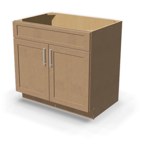 SB36 cabinet in Shaker Driftwood, angle view