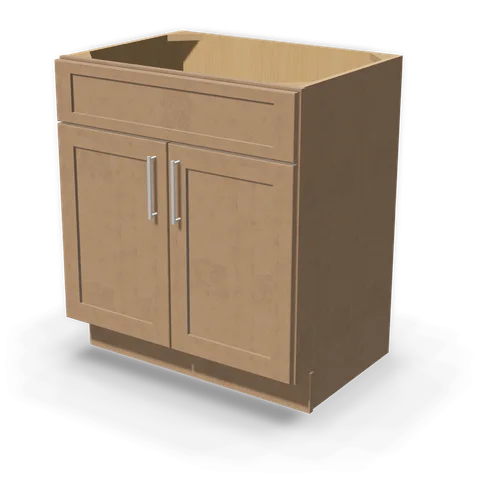 VSB3021 cabinet in Shaker Driftwood, angle view