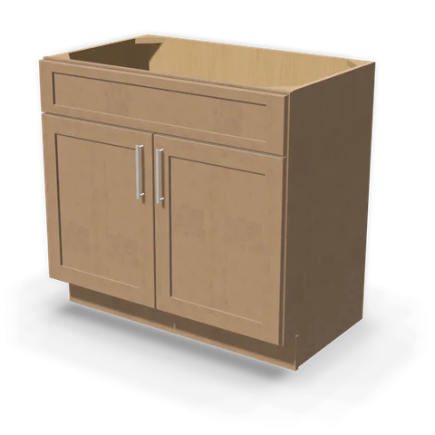VSB3621 cabinet in Shaker Driftwood, angle view
