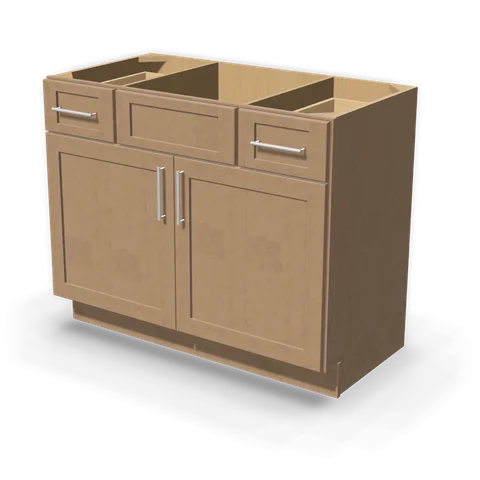 VSD4221 cabinet in Shaker Driftwood, angle view