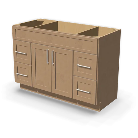 VSD4821 cabinet in Shaker Driftwood, angle view