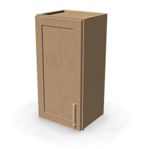 W1530 cabinet in Shaker Driftwood, angle view